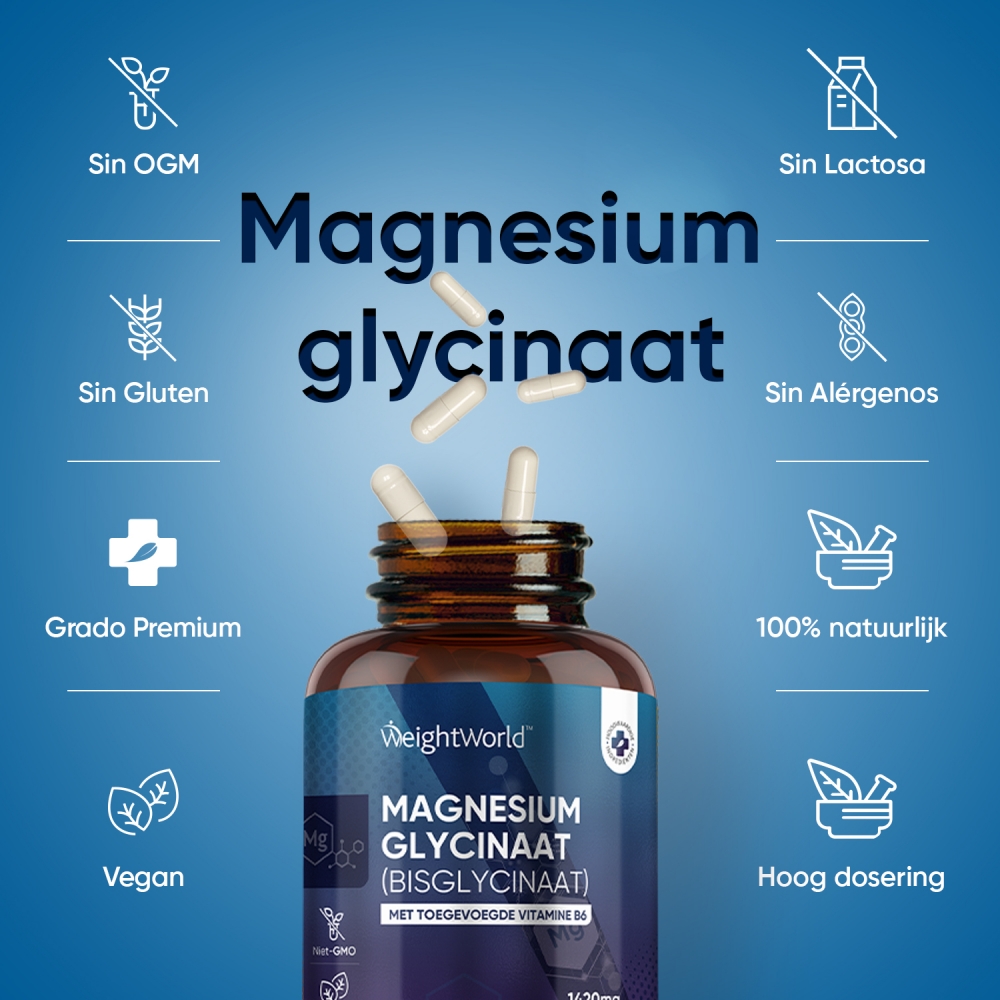 Magnesium bisglycinaat | 180 capsules | Weight World