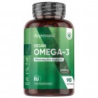 Een potje met veganistische omega 3 softgels gemaakt van algenolie van WeightWorld